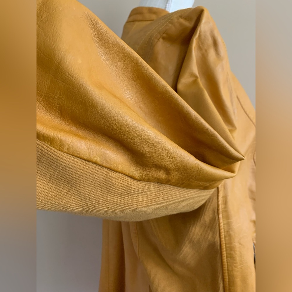 Women's Mustard Yellow Moto Jacket - Picture 3 of 11